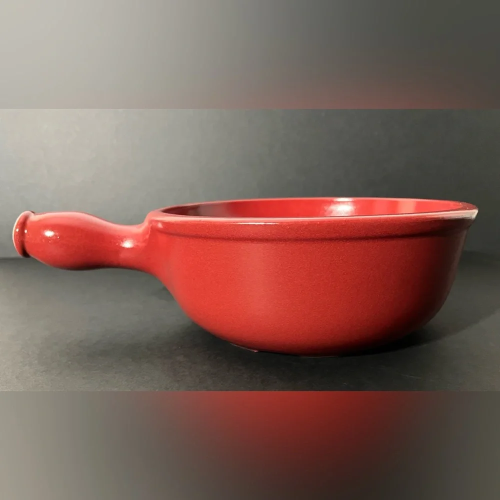 Emile Henry France Flame Red Stoneware Fondue Warming Pot 2.6Qt_5